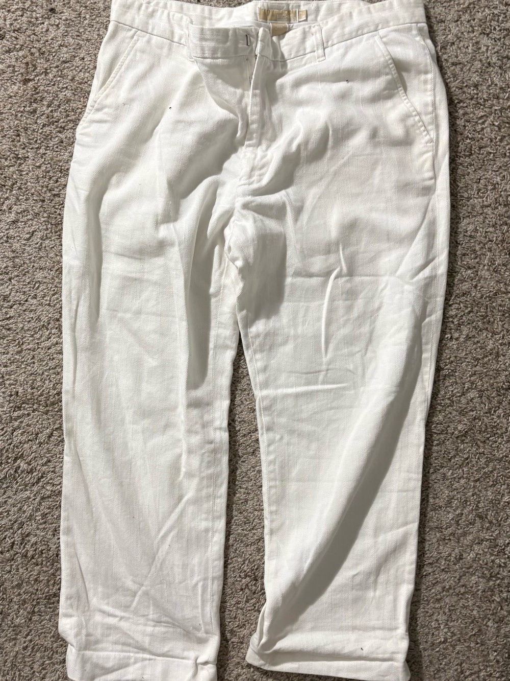 MICHAEL Michael Kors White Linen-Blend Chinos